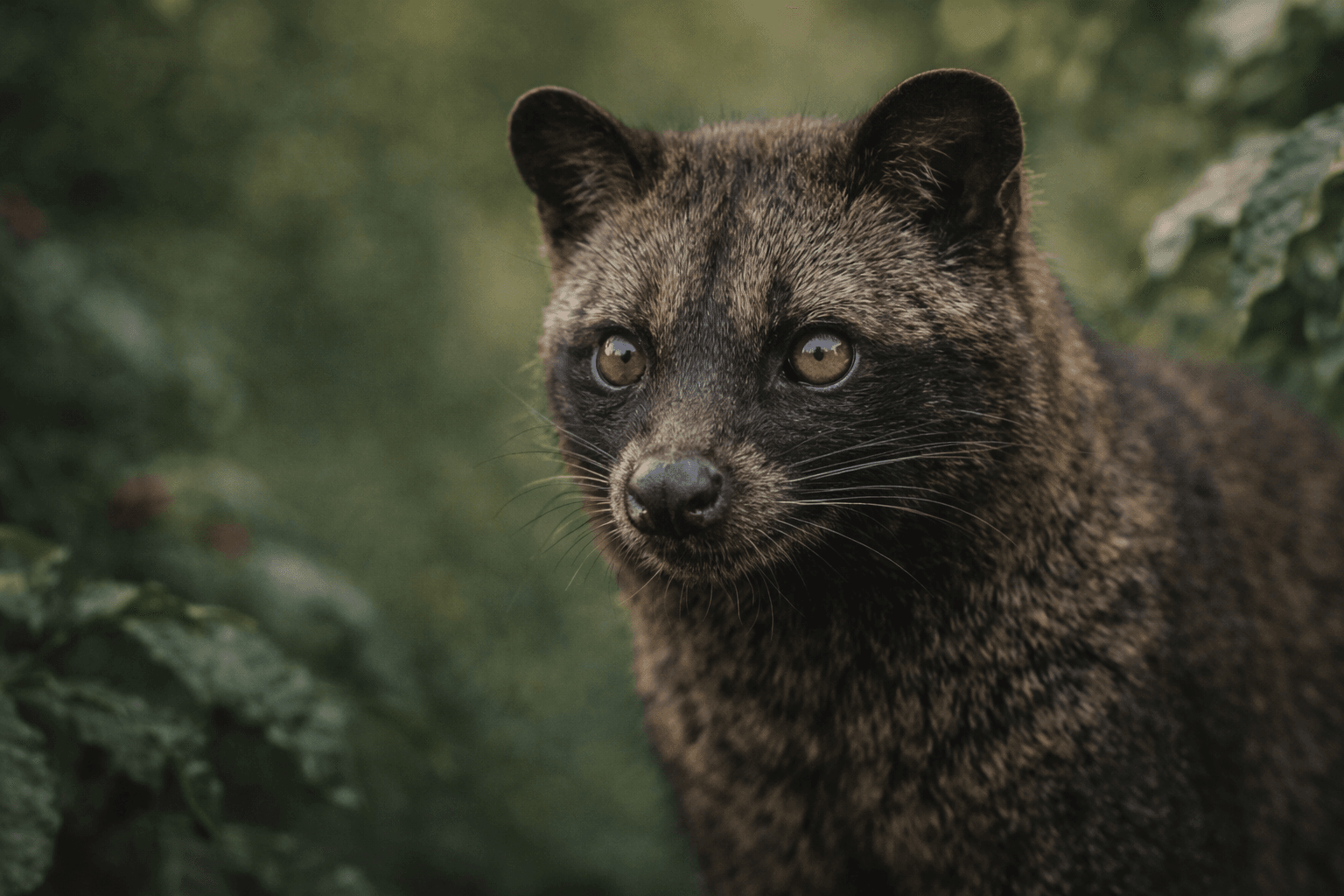 Крупный фотореалистичный портрет мусанга для блока про Копи Лювак