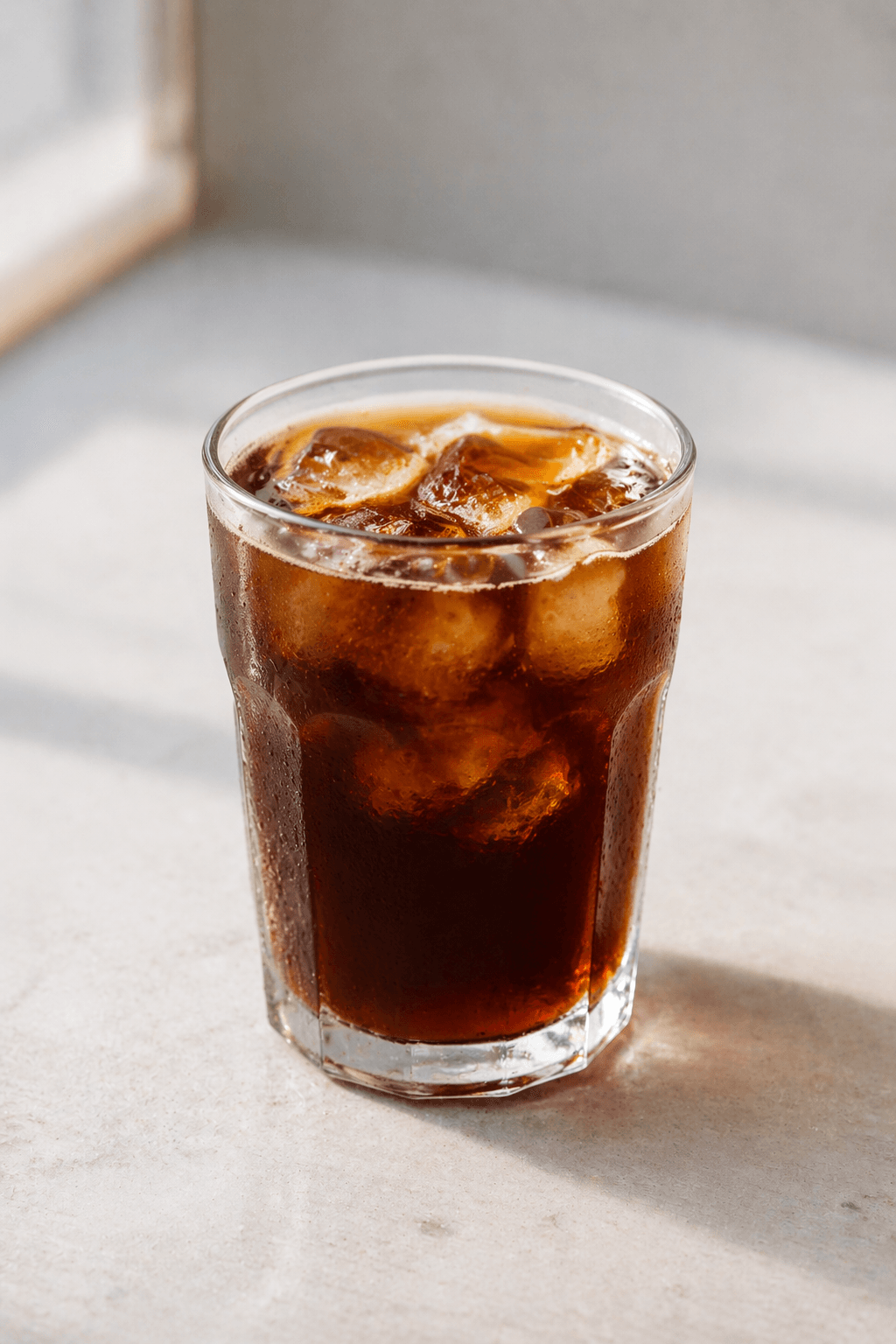 Стакан холодного американо со льдом